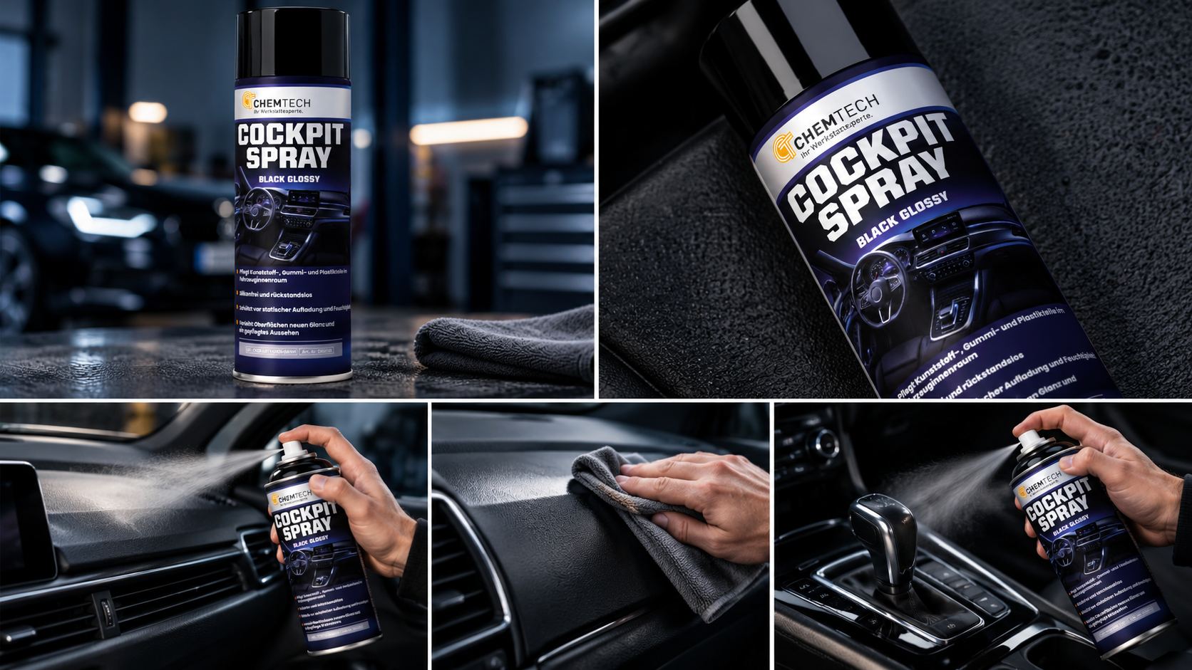 Cockpit Spray Black Glossy - ChemTech